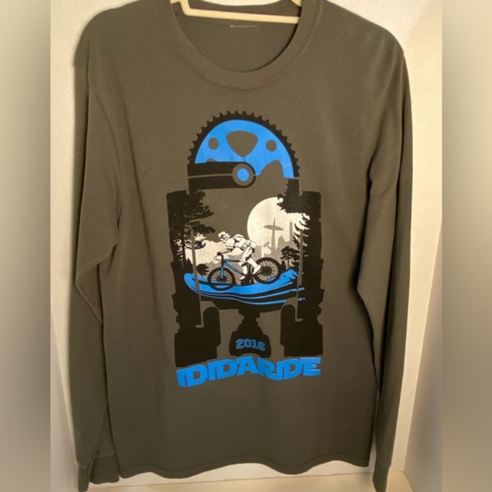 Star Wars IDIDARIDE 2016 Tee Suwannee Trail FL Stormtrooper R2D2 Gray LS Size S
